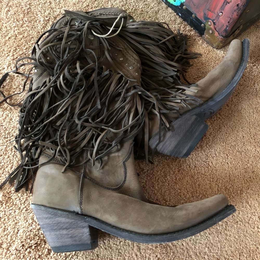 New LIBERTY BLACK fringe cowboy boots